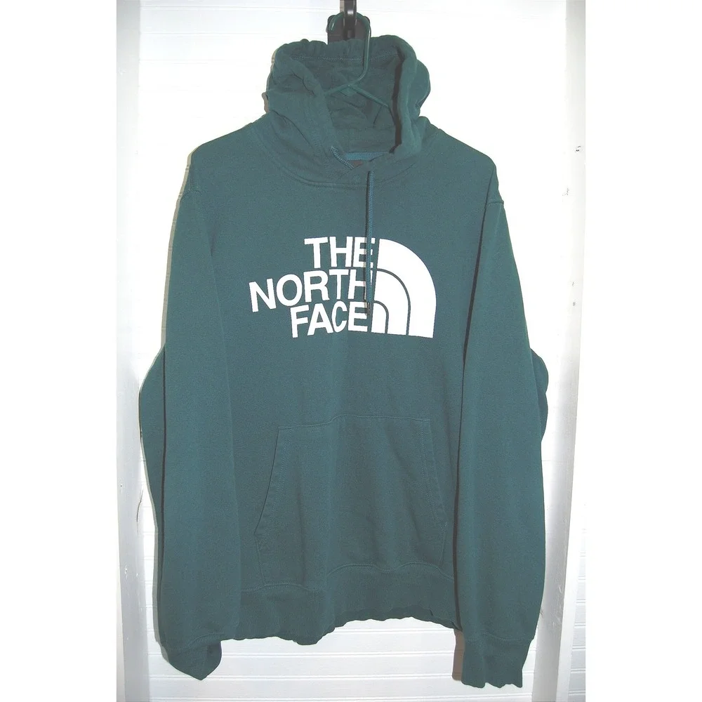 The North Face Men's Hoodie size XL Dark Green Half Dome Pullover sweatshirt